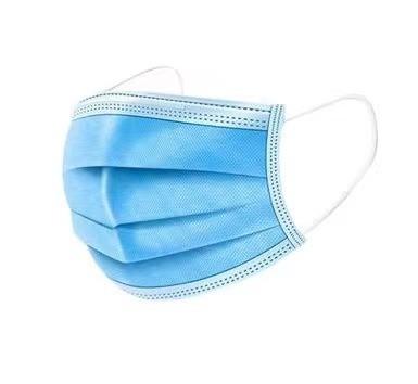 China Disposable Elasticity White Blue Color Sterile 3 Ply Nonwoven Face Mask for sale