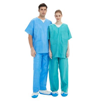 China V Neck Hosital Patient Scrub Suits For Man Woman S M L XL XXL Coat And Pants for sale