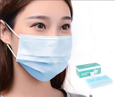 China Different colors Medical 70gsm 3 Ply Disposable Face Mask 98% Filter Rating for sale