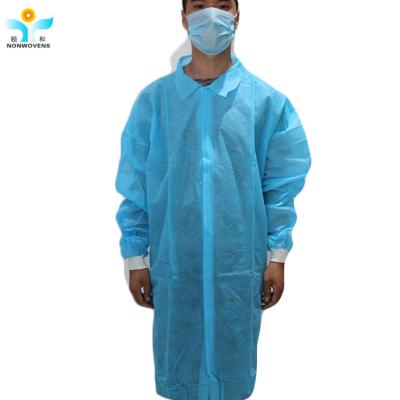 China Blue Single Use Long Sleeve Non Sterile Lab Coats Disposable Clinical Gowns for sale