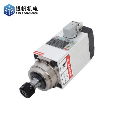 China Inverter Drive GDZ-93x82-1.5 18000rpm Square Air Cooled Spindle Motor with ER20 Collect for sale