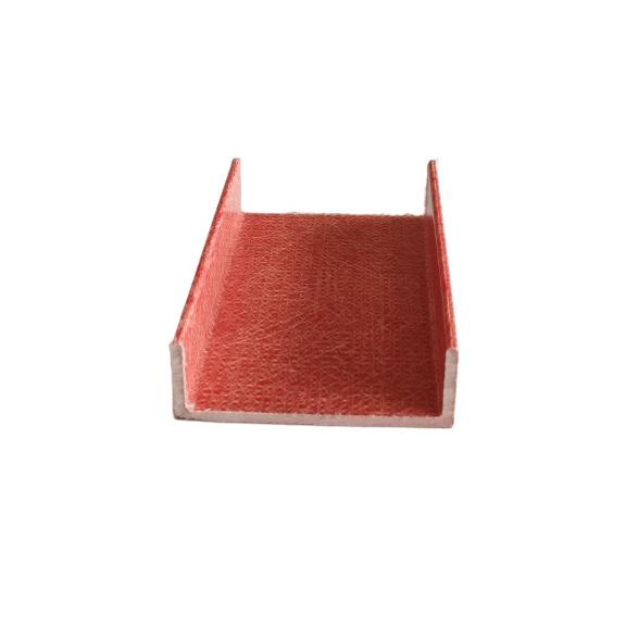 Platform FRP/GRP Pultruded Structural U/C Strut Channel Fiberglass Rectangular Hollow Tube