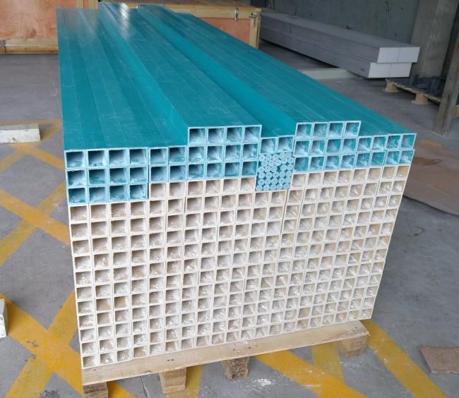 UV Resistance Dural FRP Square Tube Telegraph Pole Support Bar Electric Pole Cross Arm Fiberglass Product