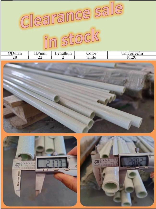 Fiberglass Composite Pultruded White 28mm Round Tube
