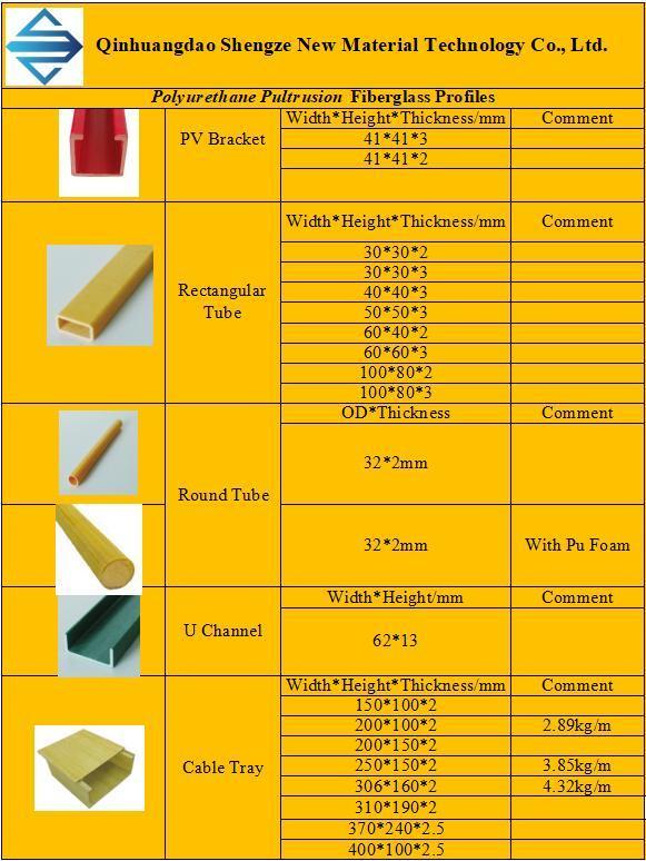 Fiberglass Structures Profile Grpu Channel Solar Panel Mounts for Shingle Roof