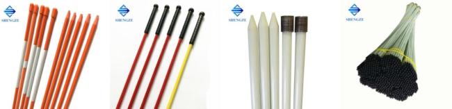 UV Durable High Strength Flexible Fiberglass FRP GRP Glass Fiber Snow Stick Sign Poles Road Safety Stakes Driveway Markers Rod