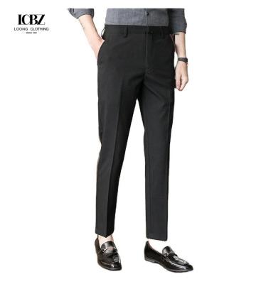 China Slim Fit Office Trousers in Black Perfect for Formal Business Attire Zipper Fly Closure for sale