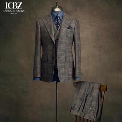 China Customized Designs Single Breasted Two Buttons Wool and Silk Suit for Men's Wedding for sale