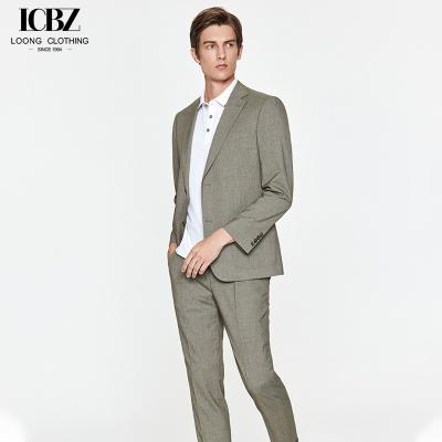 China Men's Korean Style Khaki Suit for Wedding Groom Business Casual Slim Formal Dress for sale