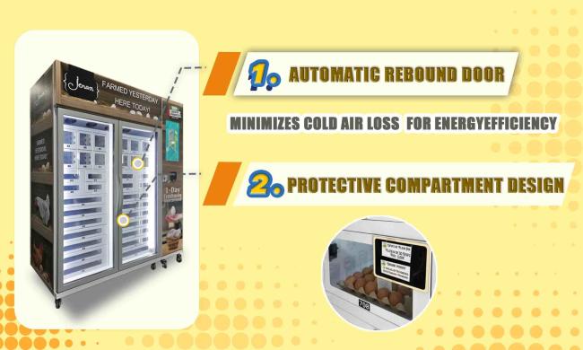 Egg Vending Machine- Dual Protective Design — Automatic Rebound Door & Gentle Storage Compartments