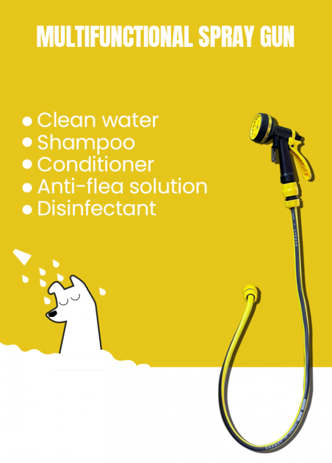 The shower head can dissolve the liquid and water in the tank and spray it out