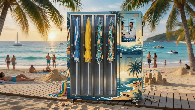 WEIMI smart beach umbrella rental machine