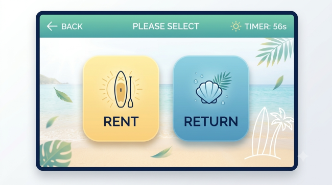 rent and return button