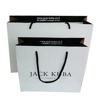 China C1S C2S Kraft Shopping Printed Paper Carrier Bags With Handles Offset Printing for sale