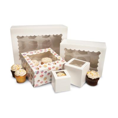 China Single Mini Kraft Paper Cupcake Cake Boxes 2 4 6 12 Holes For Wedding Christmas for sale