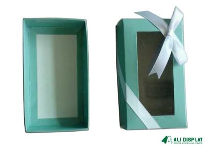 China Impresión de empaquetado 250gsm de las cajas de 100m m del arco del cosmético azul de la cinta en venta