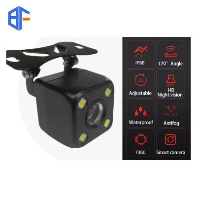 China 4 LED Light Auto Backup Camera Wide Angle View Universal Black Safe Parking for sale