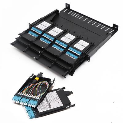 China High Density Cassette MPO Patch Panel 24 Core For 1U Rack Mount for sale