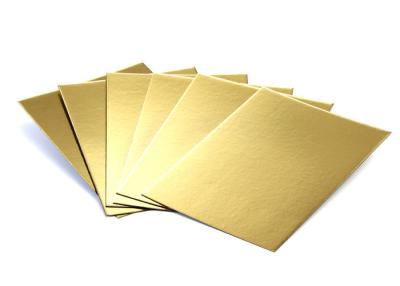China Metalized Shiny Gold Foil Cardboard Laminated Grey Board Gold Paper Cake Boards for sale