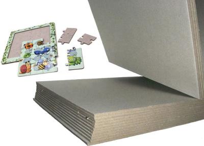 China 3.32mm 2100gsm grey back grey cardboard for puzzle made by waste paper for sale
