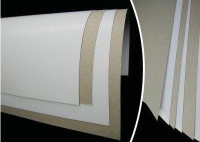 China 6% - 8% Moisture Smooth Duplex Paper Board White Coated Grey Back Offset Printing for sale