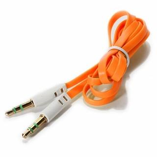 China 3 Foot Orange Flat 3.5mm Auxiliary Audio Connector Cable for sale