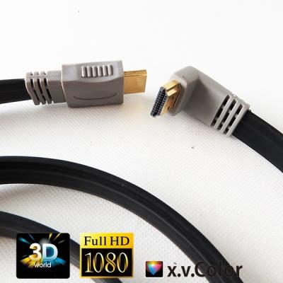 China Black High Speed 90 Degree (Right Angle) Flat HDMI Cable with Ethernet (6 FT) for sale