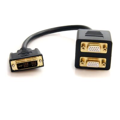 China 1 ft DVI-I Analog to 2x VGA Video Splitter Cable M/F for sale