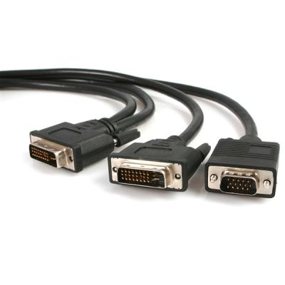 China 6 ft DVI-I Male to DVI-D Male and HD15 VGA Male Video Splitter Cable for sale