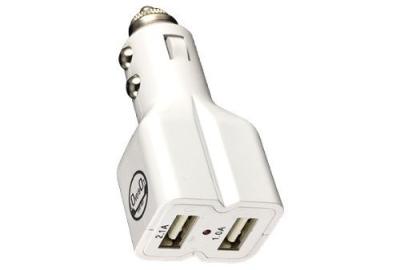 China CoverBot DUAL USB 3.1A 15w High Output Car Charger WHITE with Heavy Duty Socket Connector for sale