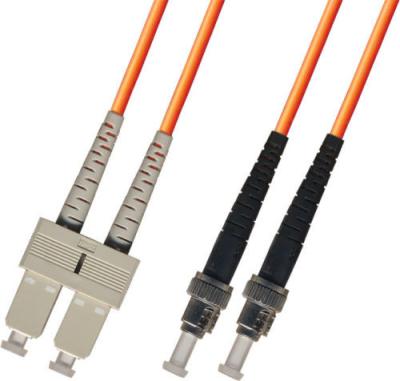China multimode Duplex Fiber Optic Patch Cable 3M ST-SC 62.5/125 Orange for sale