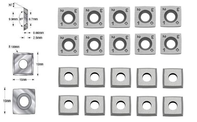 FOXBC 15mm Carbide Inserts Indexable Byrd Shelix Cutterhead KN400