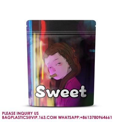 China Manufacturers Brand Logo Popcorn Gummy 3.5 7 G Storage PE Sealed Waterproof Mylar Pouch for sale