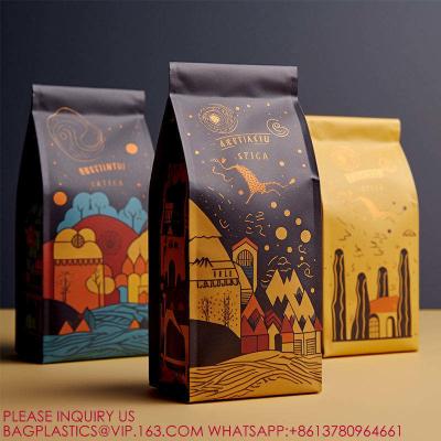 China 1lb Coffee Bag Matte Coffee Bean Packaging Bags Reusable Stand Up Gusset Foil Coffee Bag for sale