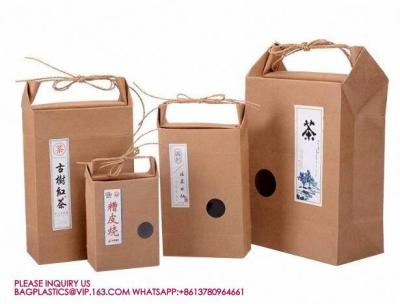 China Kraft Bag With String Tie Handle For Rice, Wheat Flour, Tea Leaves,Powders,Seed Packaging for sale