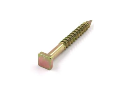 China Yellow Zinc Plated  Mild Steel Square Head Concrete Nails Screws for sale
