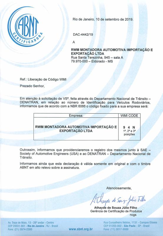Brasil Joint Venture Certificate - Chongqing Big Science & Technology Development Co., Ltd.
