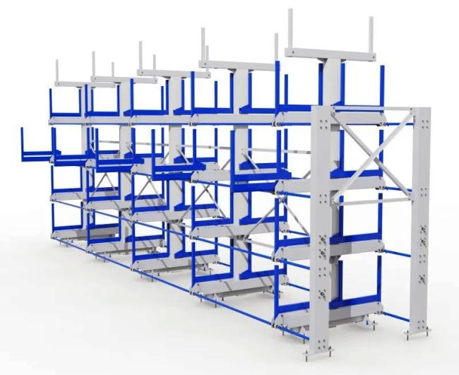 Pipe Telescopic Cantilever Shelf Metal Sheet Warehouse Storage Rack Telescopic Cantilever Shelves Long Materials