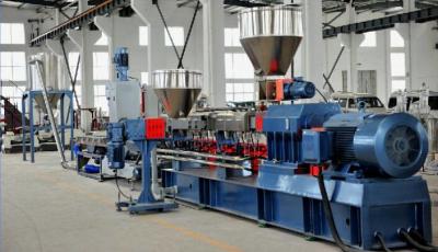 China LDPE Hdpe Double Screw Extruder Machine , PVC PE Corrugated Pipe Making Machine for sale