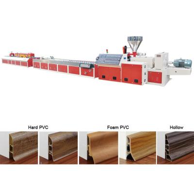 China Floor Baseboard Pvc Wall Panel Extrusion Line Skirting Board Manufacturing for sale