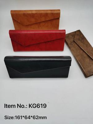 China Paperboard Vintage Leather Glasses Case Foldable Resit Compression for sale