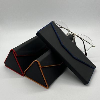 China Bespoke Logo Foldable Sunglasses Case Glasses Unisex Triangular Multicolor for sale