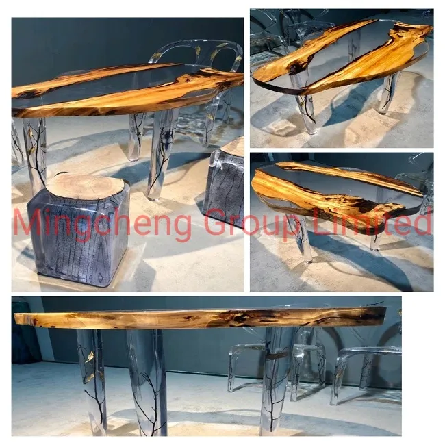Two Parts Mix Ratio 3 to 1 Crystal Clear Epoxy Resin for Wooden Rivertable Casting