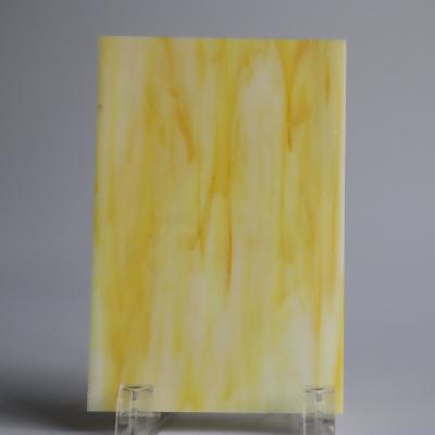 China Yellow Opal Stained Glass Sheet Thickness 3mm Frosted for sale