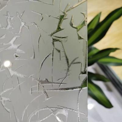 China 5mm 12mm colorless Satin Acid Etched Glass Textured for sale