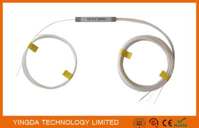 China White Fiber Optic PLC Splitter Steel Tube Blockless Mini Module 900um for sale