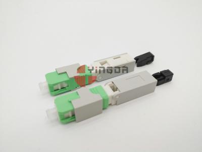 China SC Mechanical Fast Fiber Optic Filed Installable Connector APC Green Pre Polished for sale