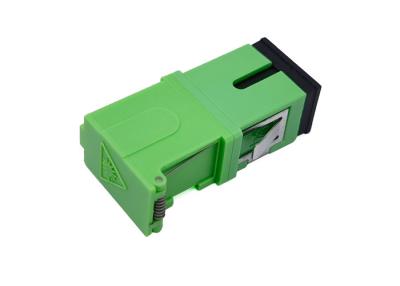 China SC Side Shutter Fiber Connector Adapters Without Flange Green Metal Clamp Laser for sale