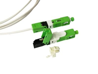 China ESC250D SC APC Field Fast Assembly Mechanical Connector FTTH for Drop Cable 2*3mm Green for sale