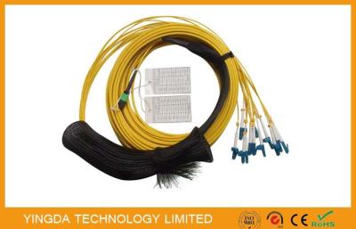 China Waterproof SM MTP MPO Cable , 12 Core Fiber Optic Cable With Pulling Eye Plug for sale